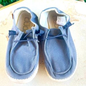 Hey Dude Womens Wendy Chambray Linen Cotton Blend Comfort Moc Moccasin Size 8